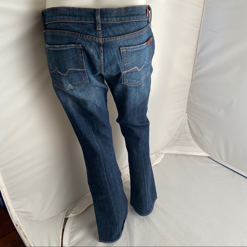 7 for all Mankind bootcut bling pocket blue jeans